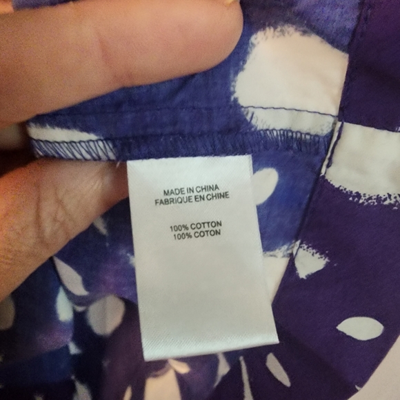 EUC Theory Purple & White Geometric Circles Halter Style Top - Picture 9 of 10